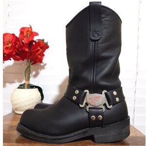 Vintage 2004 Men's Red Wing Soft Square Toe  Harness Biker Boots sz 8.5 EU 41